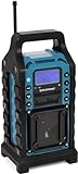 BLAUPUNKT BSR 10 Baustellen Radio mit Bluetooth und Akku, mit UKW PLL Radio, USB, SD, AUX-IN, stoßfest, spritzwassergeschützt und robustem Gehäuse, Blau*