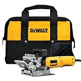 Dewalt 600 Watt Lamellendübelfräse DW682K (zum Erstellen von Flachdübelverbindungen in Holz u. Holzwerkstoff, max. Frästiefe: 20 mm, max. Fräs-ø: 102 mm, 4 mm Nutfräser, Spänefangsack, Koffer)*